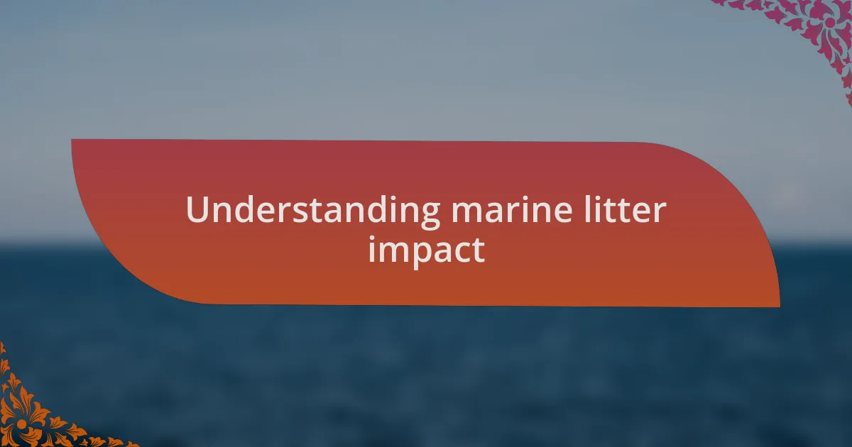 Understanding marine litter impact